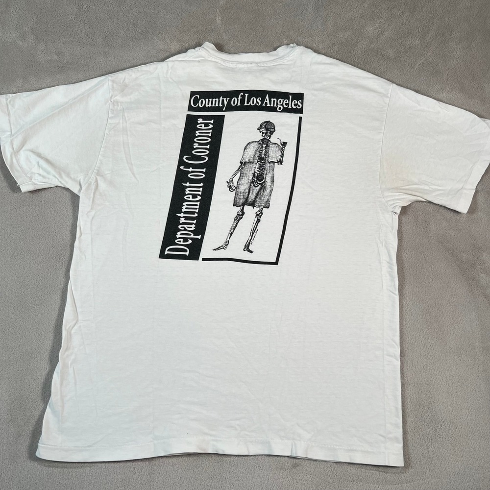 Vintage 80s Department Of Coroner LA County Single Stitch T-Shirt Men's Large